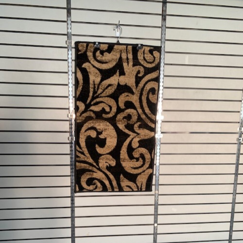 Share Black and Carmel Swirl Area rug  1'10" x 3'3"